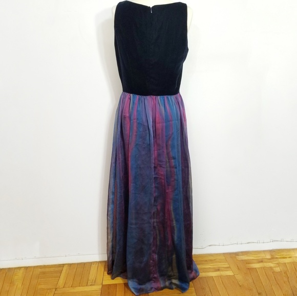 Lynn Lugo Black Velvet Long Dress 12 - Picture 4 of 8